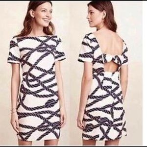 Anthropologie Maeve Bow Back Nautical Rope Dress
